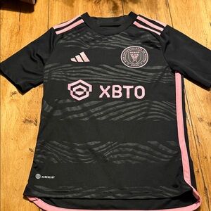 Adidas Kids Black and Pink Lionel Messi jersey Miami CF
